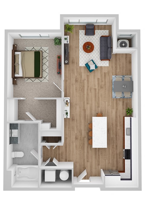 Brickton B floor plan image at Park 205, Illinois
